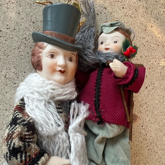 Vintage 1984 Kurt Adler 🎄Bob Cratchit and Tiny Tim Porcelain Christmas Carol ♥️ - Picture 1 of 12